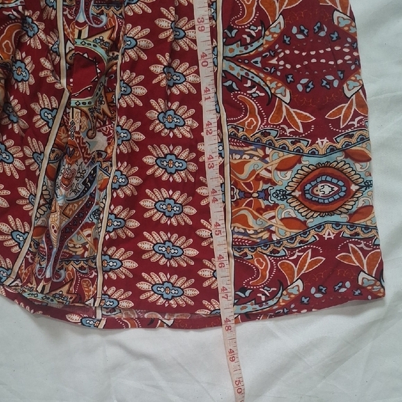 Red Patterned Women's Dress Size L - Picture 9 of 12